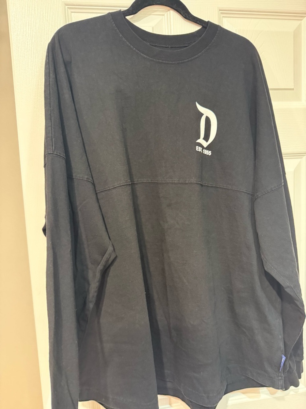 Disney Black Long Sleeve Shirt with White Tag Detailing